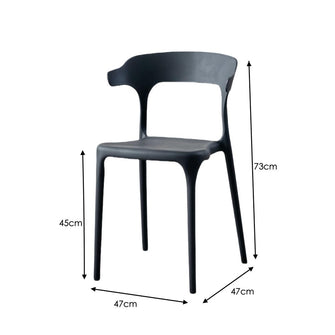 Silla Elena, Color Negro, Con espaldar y diseño Moderno