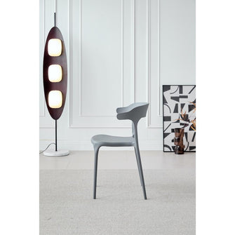 Silla Elena, Color Gris Oscuro, Con espaldar y diseño Moderno X4