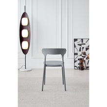 Silla Elena, Color Gris Oscuro, Con espaldar y diseño Moderno X4