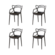 Silla Palermo, Color Negro, Con espaldar y diseño Moderno X4