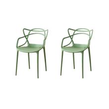 Silla Palermo, Color Verde, Con espaldar y diseño Moderno X2