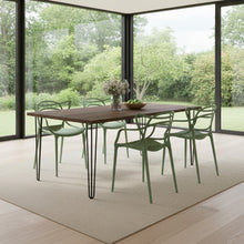 Silla Palermo, Color Verde, Con espaldar y diseño Moderno X4