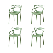 Silla Palermo, Color Verde, Con espaldar y diseño Moderno X4