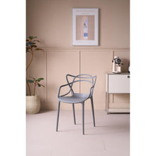 Silla Palermo, Color Gris, con Espaldar y Diseño Moderno X2