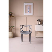 Silla Palermo, Color Gris, con Espaldar y Diseño Moderno X2