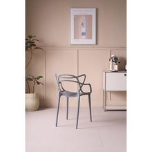 Silla Palermo, Color Gris, con Espaldar y Diseño Moderno X4