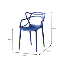 Silla Palermo, Color Azul, con Espaldar y Diseño Moderno X2