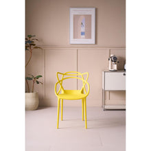 Silla Palermo, Color Amarillo, con Espaldar y Diseño Moderno X4