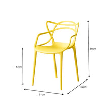 Set de 4 Sillas Palermo, Color Amarillo, con Espaldar y Diseño Moderno