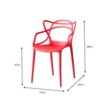 Silla Palermo, Color Rojo, con Espaldar y Diseño Moderno X2