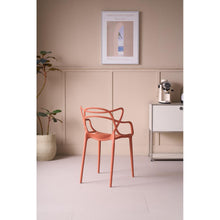 Silla Palermo, Color Terracota, con Espaldar y Diseño Moderno X4