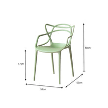 Set de 4 Sillas Palermo, Verde Claro, con Espaldar y Diseño Moderno