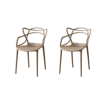 Silla Palermo, Color Taupe, Con espaldar y diseño Moderno X2