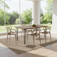 Silla Palermo, Color Taupe, Con espaldar y diseño Moderno X4