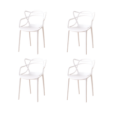 Silla Palermo, Color Blanco, Con espaldar y diseño Moderno X4