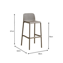 Silla para Bar Túnez, Color Taupe, con Espaldar Redondeado y Transpirable