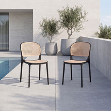 Silla Nest, Color Negro y Beige, Con espaldar y asiento en rejilla X2