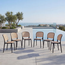 Silla Nest, Color Negro y Beige, Con espaldar y asiento en rejilla X6
