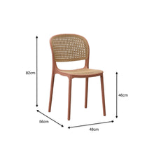 Silla Nest, Color Salmón y Beige, con Espaldar y Asiento en Rejilla
