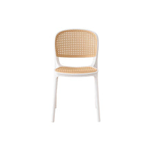 Set de 2 Sillas Nest, Color Blanco y Beige, con Espaldar y Asiento en Rejilla