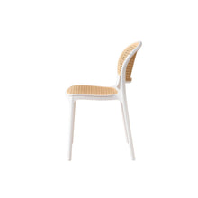 Set de 2 Sillas Nest, Color Blanco y Beige, con Espaldar y Asiento en Rejilla