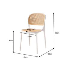 Set de 2 Sillas Nest, Color Blanco y Beige, con Espaldar y Asiento en Rejilla