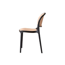 Set de 6 Sillas Nest, Color Negro y Beige, con Espaldar y Asiento en Rejilla