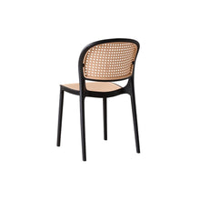 Set de 2 Sillas Nest, Color Negro y Beige, con Espaldar y Asiento en Rejilla
