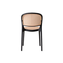 Set de 6 Sillas Nest, Color Negro y Beige, con Espaldar y Asiento en Rejilla