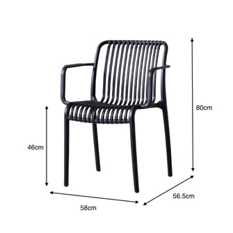 Silla Terra con Brazos, Color Negro, Con espaldar