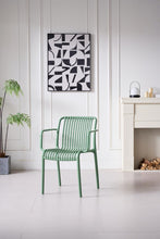 Silla Terra con Brazos, Color Verde Olivo, Con espaldar X2