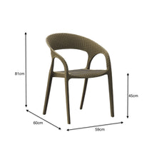 Silla Axel, Taupe, con Espaldar, Reposa Brazos y con Textura Trenzada