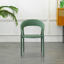 Set de 2 Sillas Axel, Verde Olivo, con Espaldar, Reposa Brazos y con Textura Trenzada