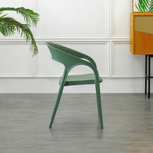 Set de 2 Sillas Axel, Verde Olivo, con Espaldar, Reposa Brazos y con Textura Trenzada