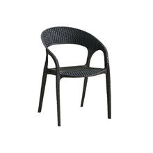 Set de 2 Sillas Axel, Negro, con Espaldar, Reposa Brazos y con Textura Trenzada