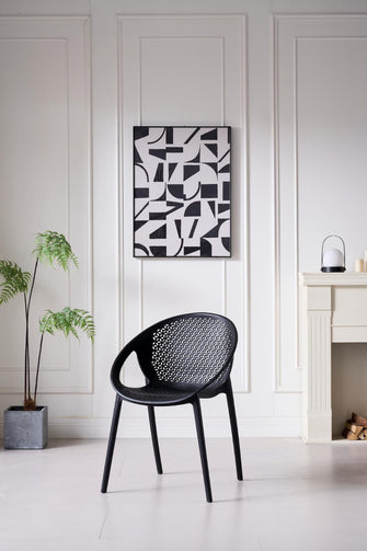 Silla Selva Con Brazos, Color Negro, Con espaldar X2
