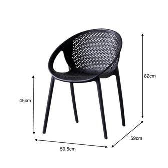 Silla Selva Con Brazos, Color Negro, Con espaldar
