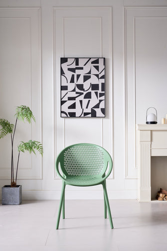Combo Tres Silla Selva Con Brazos, Color Verde Olivo, Gris y Negro