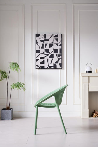 Silla Selva Con Brazos, Color Verde Olivo, Con espaldar X4