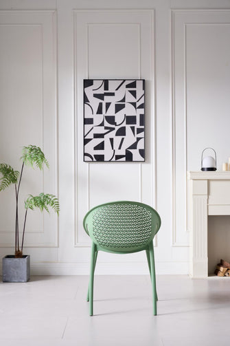 Silla Selva Con Brazos, Color Verde Olivo, Con espaldar X4