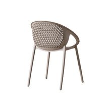 Set de 4 Sillas Selva con Brazos, Color Taupe, con Espaldar