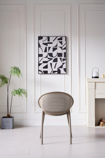 Silla Selva Con Brazos, Color Taupe, Con espaldar X2