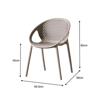 Silla Selva Con Brazos, Color Taupe, Con espaldar X4