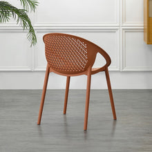 Set de 4 Sillas Selva con Brazos, Color Terracota, con Espaldar