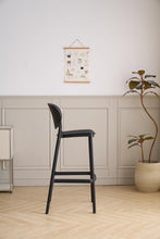 Butaco para Barra Rio, Color Negro, Diseño Moderno X4