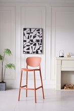 Silla para Bar Rio, Color Terracota, Diseño Moderno X2