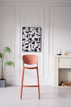 Silla para Bar Rio, Color Terracota, Diseño Moderno X2