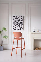 Silla para Bar Rio, Color Terracota, Diseño Moderno X2