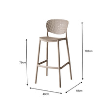 Silla para Bar Río, Color Taupe, Diseño Moderno X2