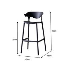 Silla para Bar Elena, Color Negro, Diseño Moderno X4